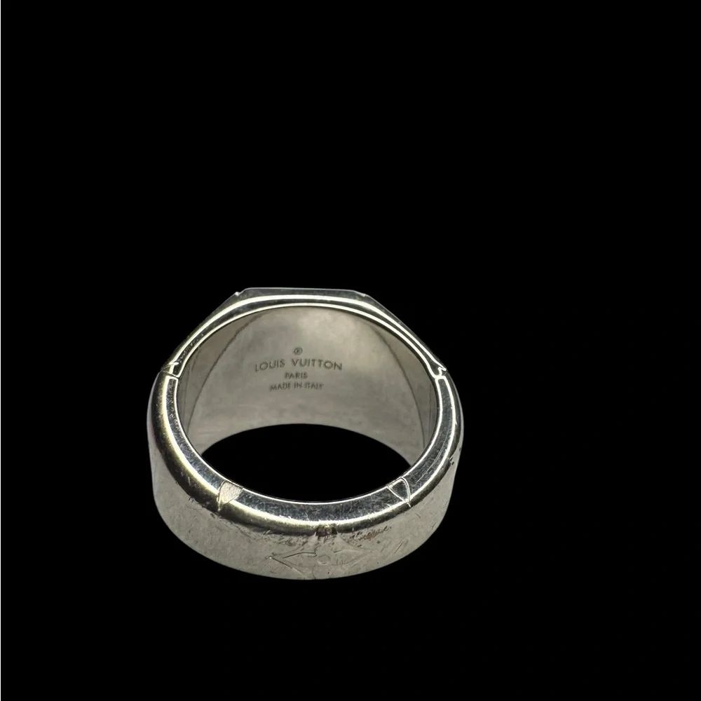Louis Vuitton Signet Silver Tone Ring - Picture 7 of 8